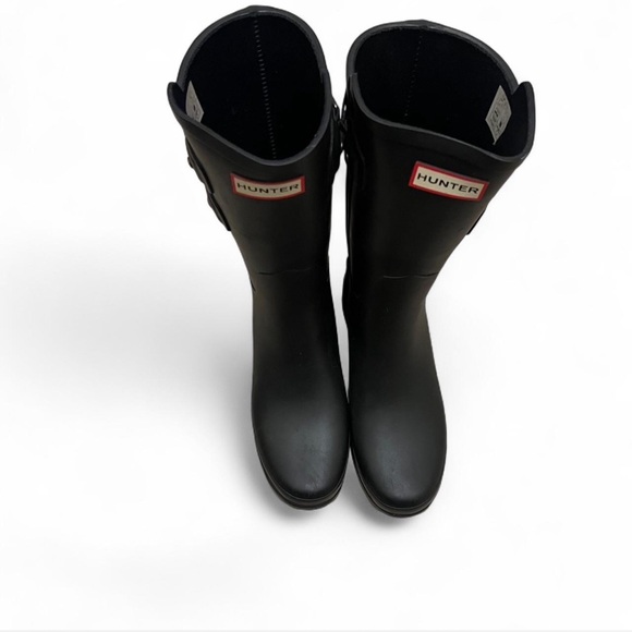 Hunter Women's Short Rain Boots - 12" Tall - Blk - w/Grosgrain Ribbon - Picture 1 of 5